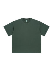 Oversized washed cotton tee in Moss, featuring a relaxed fit and crew neckline.