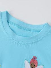 Children's Embroidered Round Neck T-shirt, close-up detail