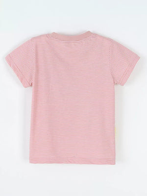 Children's Striped Dinosaur Short Sleeve Tee, back view