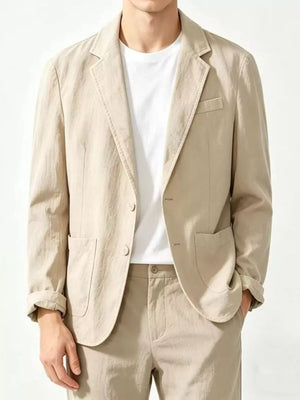 Men's Plus Size Button Up Long Sleeve Blazer, side view
