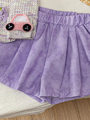 Children's Flower Sleeveless Top And Shorts Set, fabric detail
