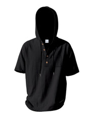 Casual Hooded Shirt With Button Placket