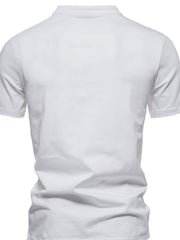 Men's white cotton short sleeve t-shirt, basic crew neck style