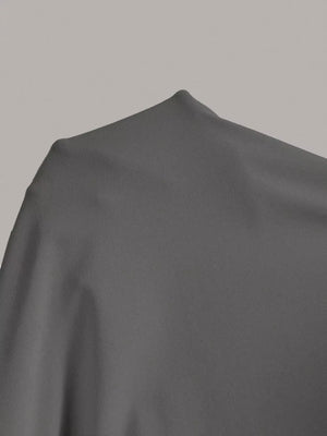 Sleeveless grey midi dress fabric detail