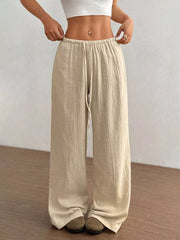 Wide-leg Drawstring Cotton Pants, view 26