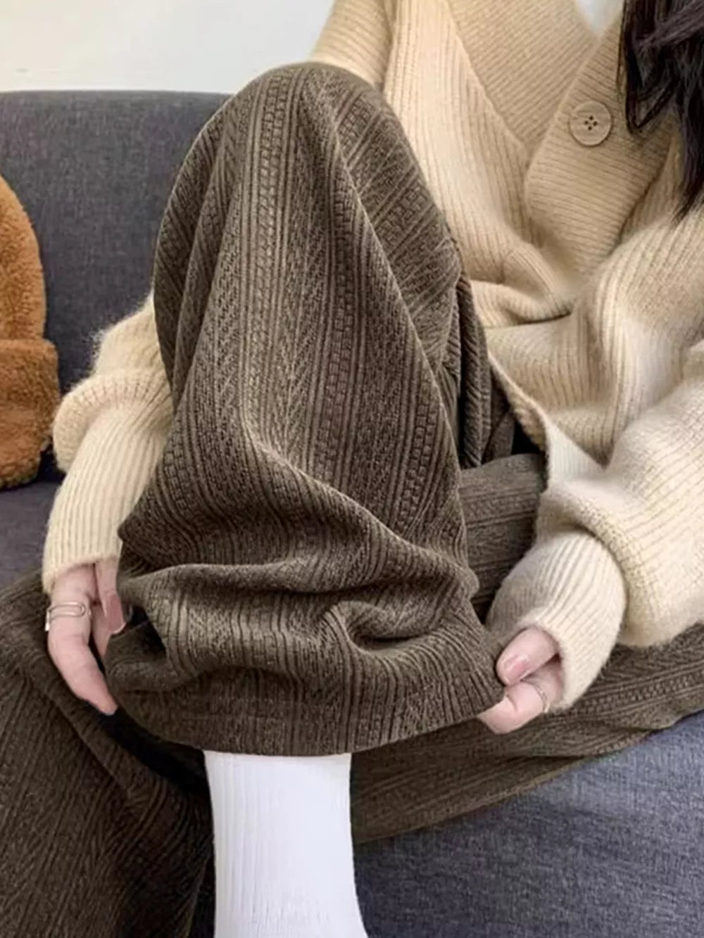 Corduroy Wide-leg Pants, side view