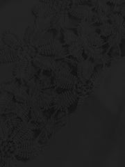 Black lace yoke and sleeve detail blouse