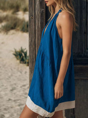 Backless Halter Neck Mini Dress, model styling view