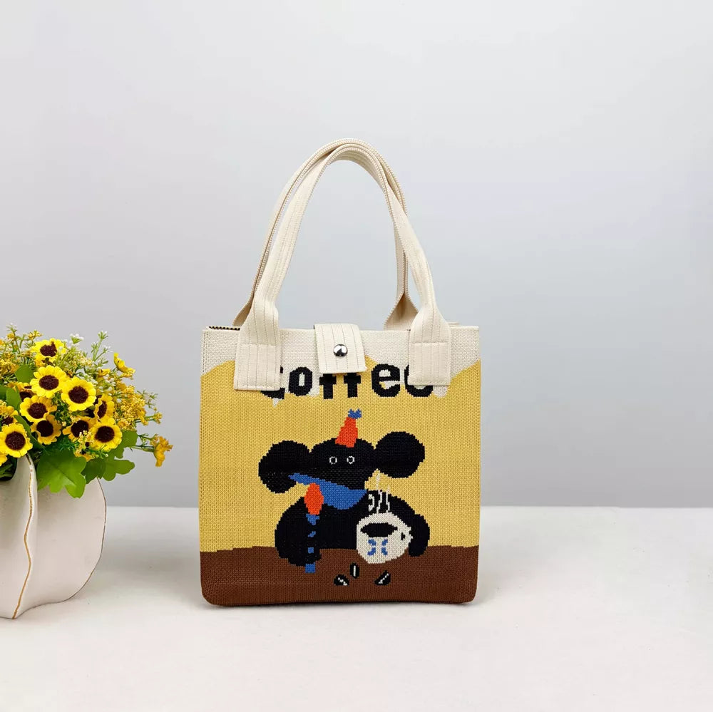 Cartoon Portable Medium Tote Bag, model styling view