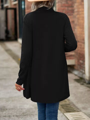 Open-front Dropped Shoulder Cardigan in Orange