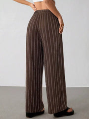 Striped Wide-leg Drawstring Pants, view 16