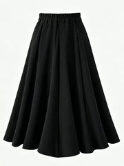 A-line Midi Skirt With Elastic Waistband, view 14
