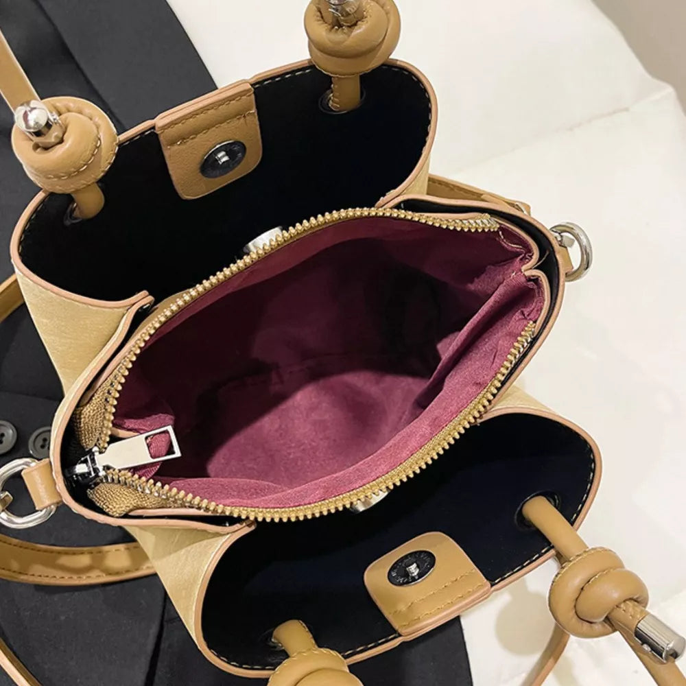 Pu Leather Crossbody Bag in Brown, alternate angle