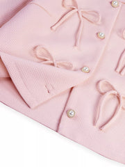 Chic Bow-embellished Cropped Jacket