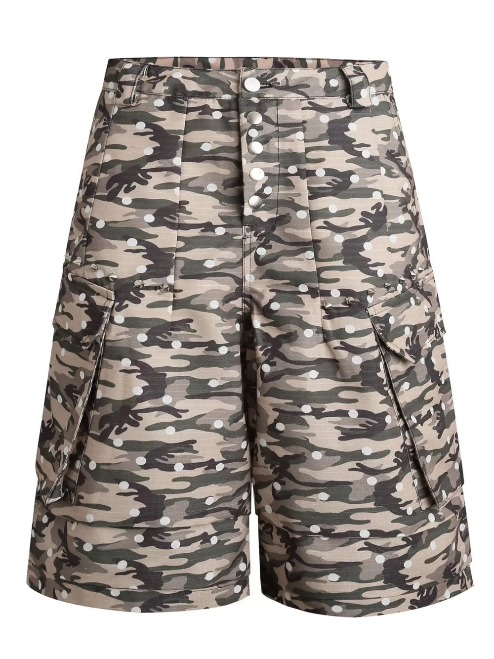Men S Camouflage Cargo Capris in Green Camouflage, front view