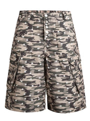 Men S Camouflage Cargo Capris in Green Camouflage, front view