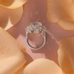 5 Carat 925 Sterling Silver Moissanite Ring, model styling view