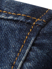 Men's Plus Size Denim Blazer in Denim Blue, close-up detail