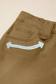 Contrast Arrow Detail Western Denim Shorts, alternate angle