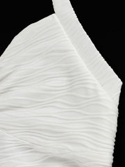 White ruched halter neck cami with textured fabric detail