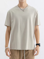 Men's crew neck t-shirt in Desert cotton, short sleeves, relaxed fit.