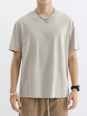 Men's crew neck t-shirt in Desert cotton, short sleeves, relaxed fit.