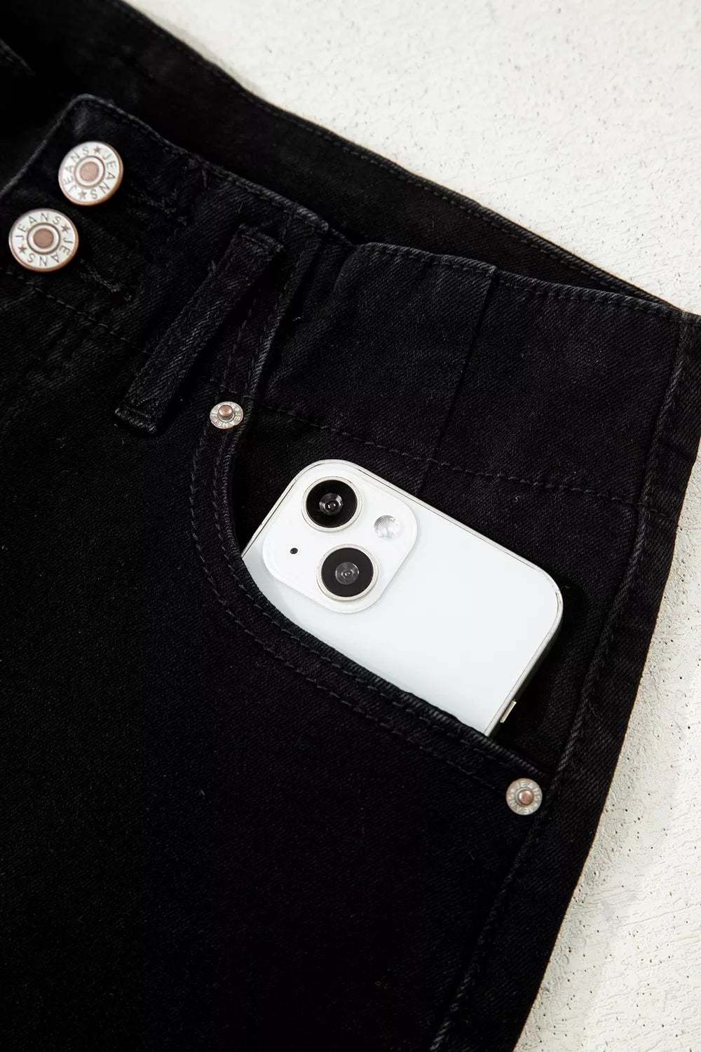 2-button High Waist Flared Jeans, product detail