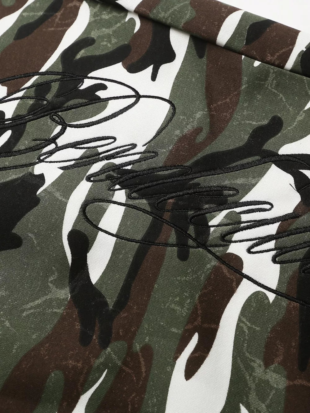 Men's Camouflage Print Capris in Green Camouflage, model styling view