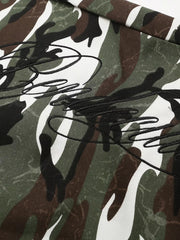 Men's Camouflage Print Capris in Green Camouflage, model styling view