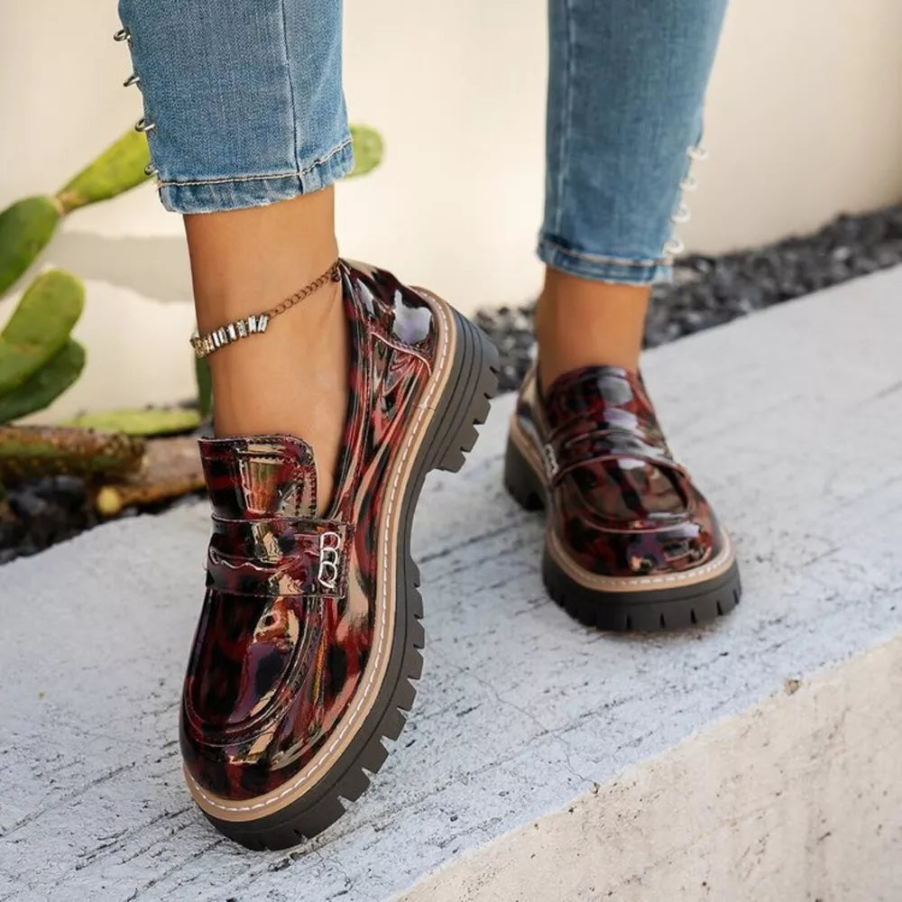 Round Toe Platform Loafers, back view
