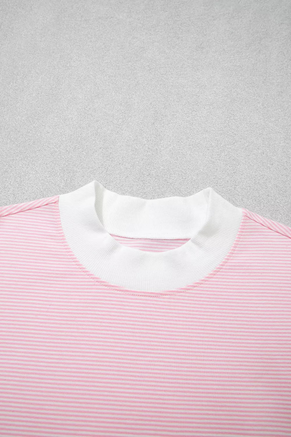 Striped Long Sleeve Top And Pants Set in Blush Pink, fit detail