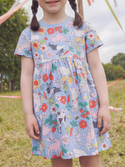 Children's Farm Animal Print Dress, front view