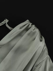 Lustrous Satin Mini Dress With Flowy Sleeves