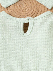 Children's Bow Tank And Shorts Set in Light Green, back view