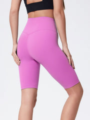 Sculpted Active Bike Shorts in pink purple with a high waist and V-seam detail.