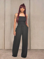 Effortless Strapless Smocked Jumpsuit