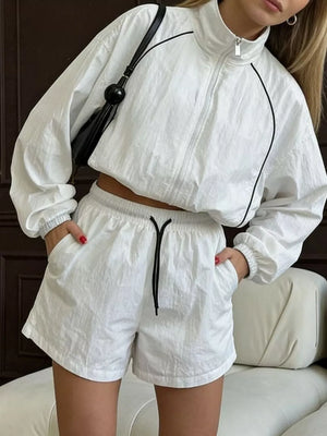 Zip-up Long-sleeve Jacket in Yellow, front view