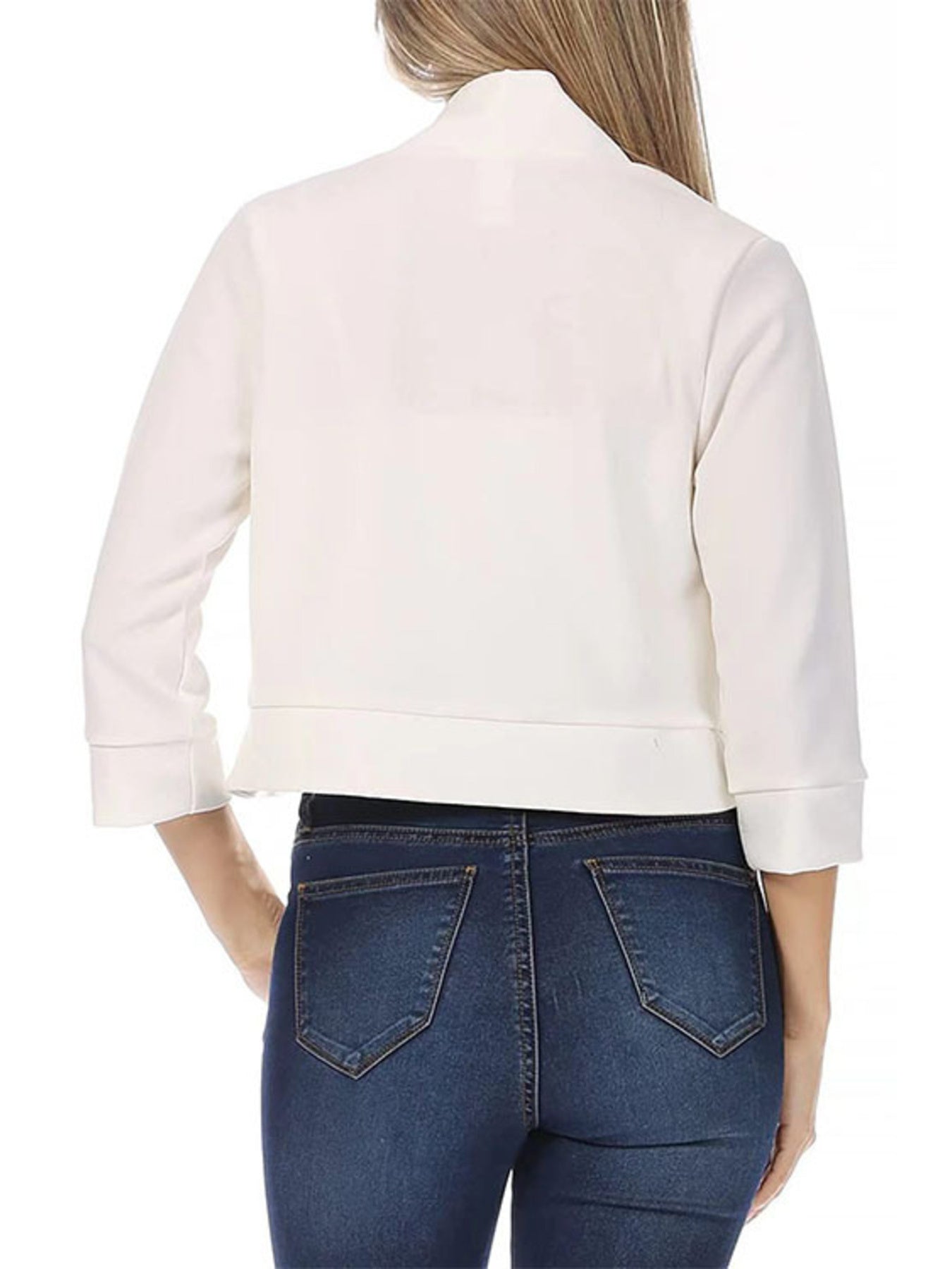 Full Size Cropped Open Front Blazer Plus Size in Rose, view 12