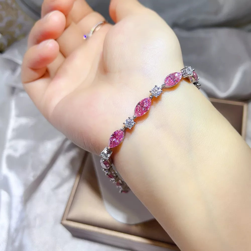 Sterling Moissanite Bracelet, back view