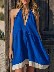 Backless Halter Neck Mini Dress, front view