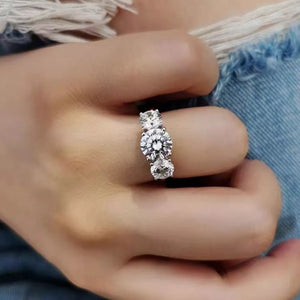 4 Carat Moissanite Sterling Silver Ring, front view