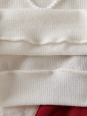 Crew-neck Mini Skirt in White, model styling view