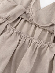 Crisscross Backless Mini Dress With Tied Detail