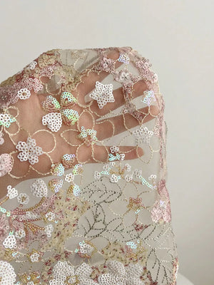 Sequin Halter Neck Cami, close-up detail