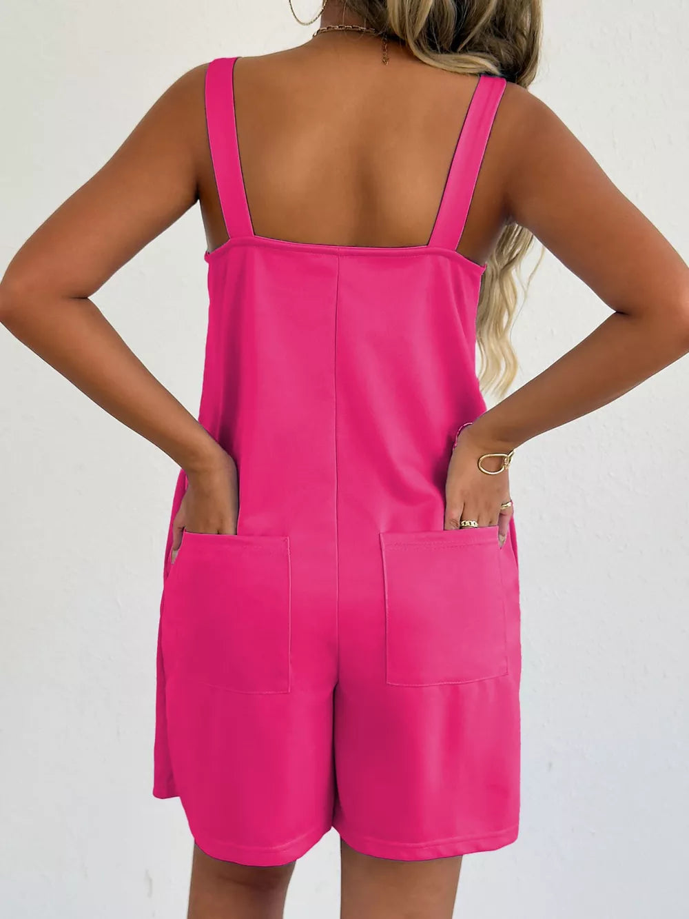 Sweetheart Neck Wide Strap Romper, close-up detail