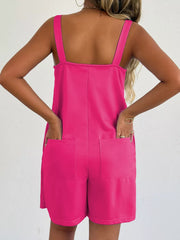 Sweetheart Neck Wide Strap Romper, close-up detail