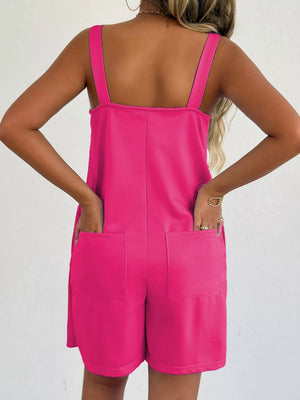 Sweetheart Neck Wide Strap Romper, close-up detail