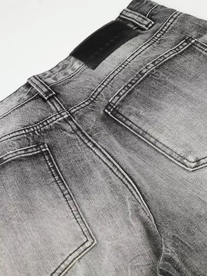Men's Vintage Wash Wide Leg Jeans Plus Size in Black, back view