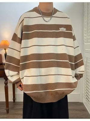 Men's Dropped Shoulder Long Sleeve Sweater in Black, fabric detail