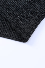 Textured acrylic open cardigan in Black Forest, showing ribbed knit detail.